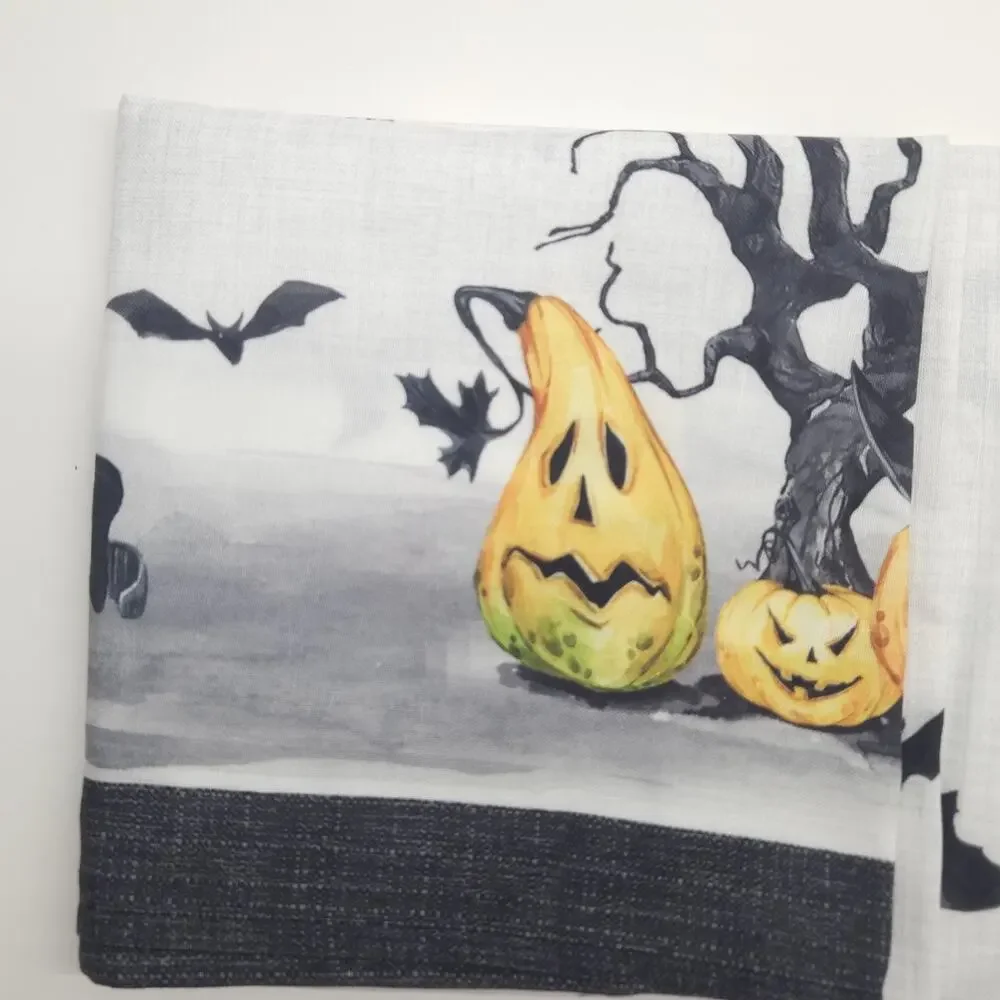 Christian Lacroix Halloween Tablecloth Oblong‎ Skeleton Gothic Pumpkin 60x84